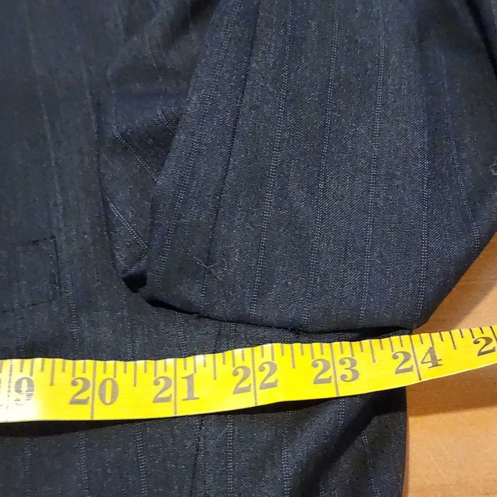 Hart Schaffner Marx 2pc Business Suit Pinstripe 44R Gray Wool Professional VTG